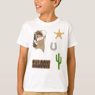 Cowboy Horse Pony Saloon Wester Sticker Set T-Shirt
