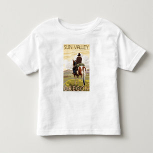 Cowboy & Horse - Sun Valley, Idaho Toddler T-Shirt