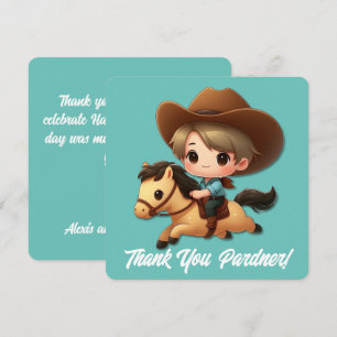 Cowboy & Horse Thank You Birthday
