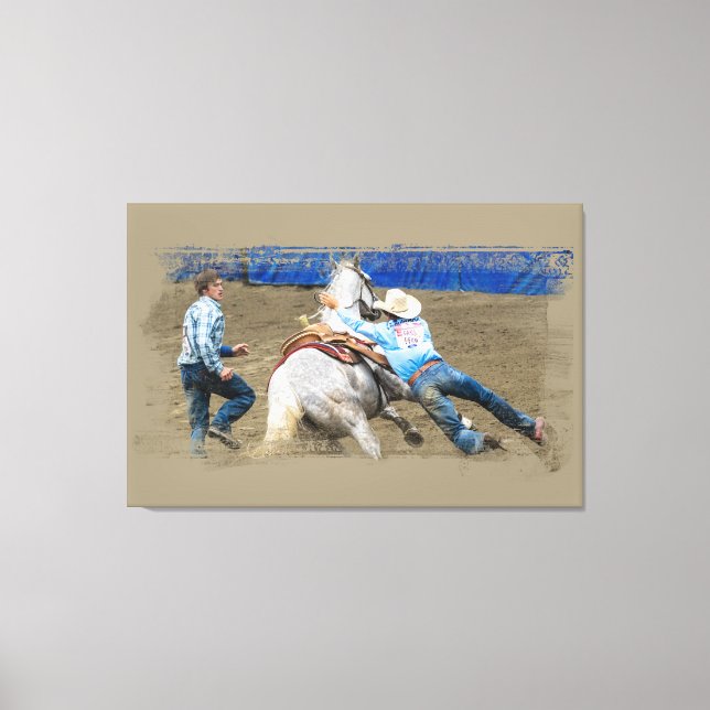 *~* Cowboy Horse Western AR22 Rodeo Vintage Canvas (Front)