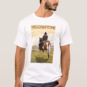 Cowboy & Horse - Yellowstone National Park T-Shirt