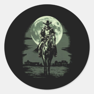 Cowboy Horseck Riding Saloon Gunfight Sheriff  Classic Round Sticker