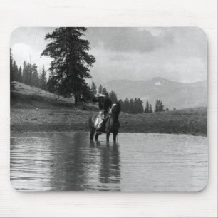 Cowboy in a pond mouse mat