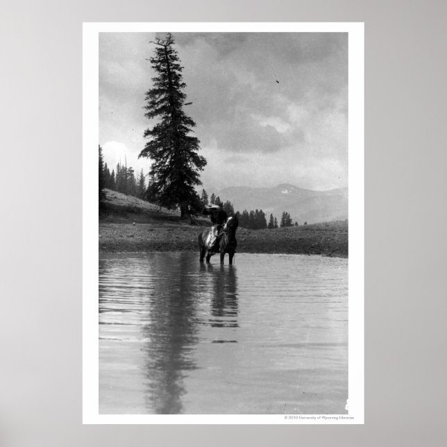 Cowboy in a pond poster (Front)