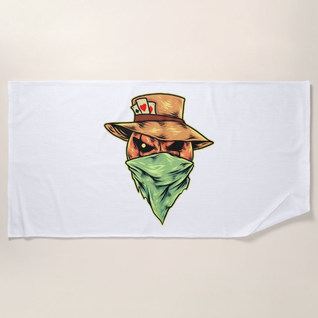 cowboy in halloween beach towel (Front)