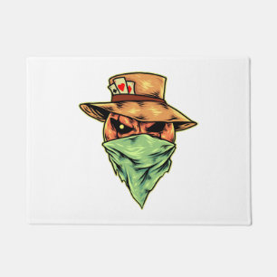 cowboy in halloween doormat