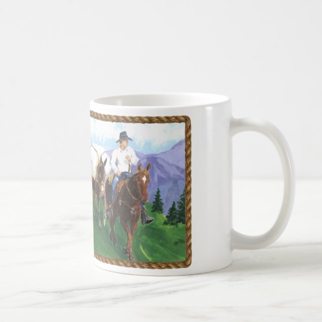 Cowboy in the Mountains Coffee Mug (Right)