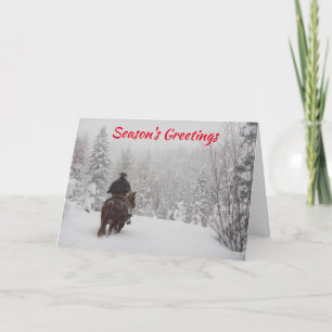 Cowboy in the Snow Ranch Christmas Cards