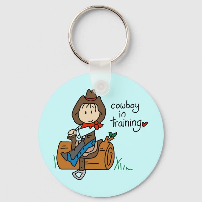 Cowboy in Training Tshirts and Gifts Key Ring (Front)
