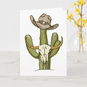 Cowboy In Westen Cactus Yeehaw Gift Ideas Card