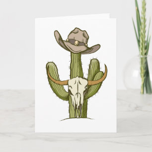 Cowboy In Westen Cactus Yeehaw Gift Ideas Thank You Card