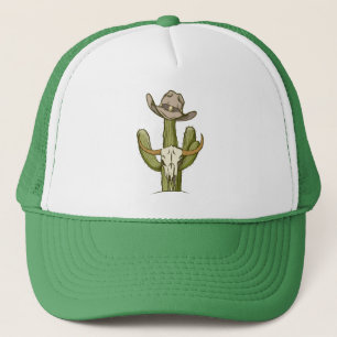 Cowboy In Westen Cactus Yeehaw Gift Ideas Trucker Hat