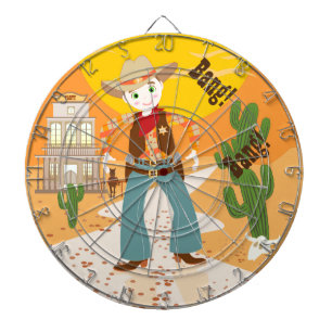 Cowboy kid birthday party dartboard