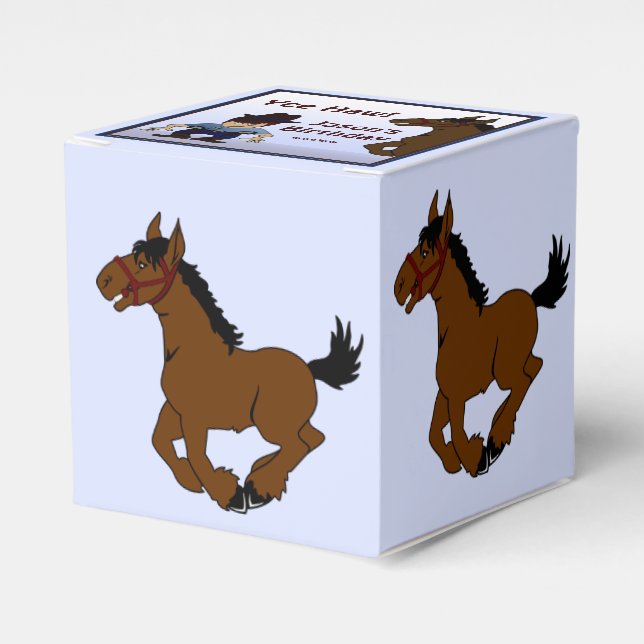 Cowboy Kid Birthday Party Favour Box (Front Side)