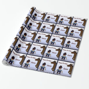 Cowboy Kid Birthday Wrapping Papper Wrapping Paper