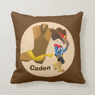 Cowboy Kids Custom Boys Monogram Wild West Bedroom Cushion