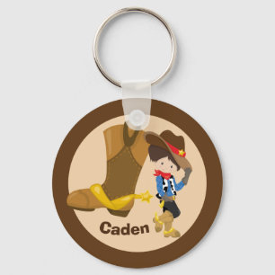 Cowboy Kids Custom Boys Monogram Wild West Rodeo Key Ring