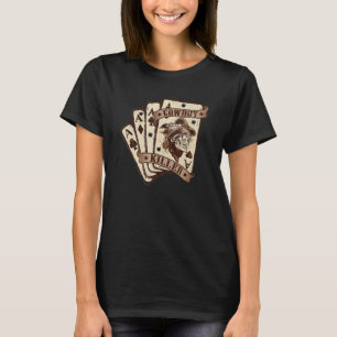 Cowboy Killers Retro Playing Cards Western Cowboy  T-Shirt