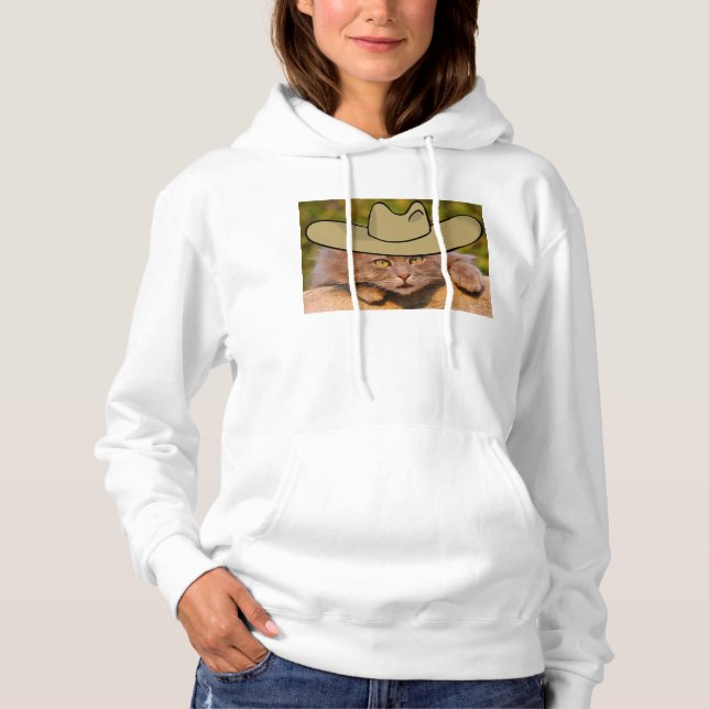 Cowboy Kitty Cat Hoodie (Front)