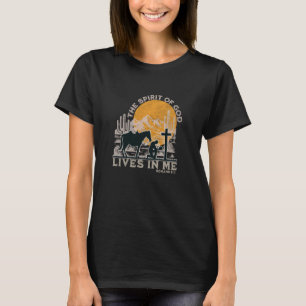 Cowboy Kneeling At Cross Christian Husband Dad Jes T-Shirt