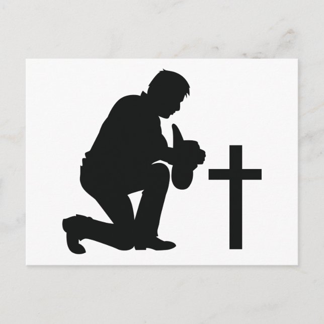 Cowboy Kneeling at Cross Postcard (Front)