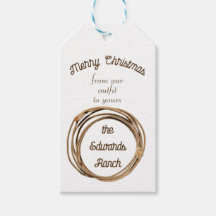 Cowboy Lariat Merry Christmas Gift Tags