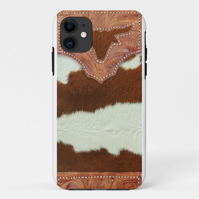 Cowboy Leather and Cowhide Case-Mate iPhone Case (Back)