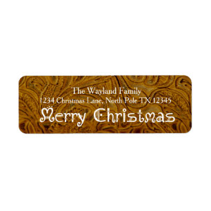 Cowboy Leather Holiday Address Labels