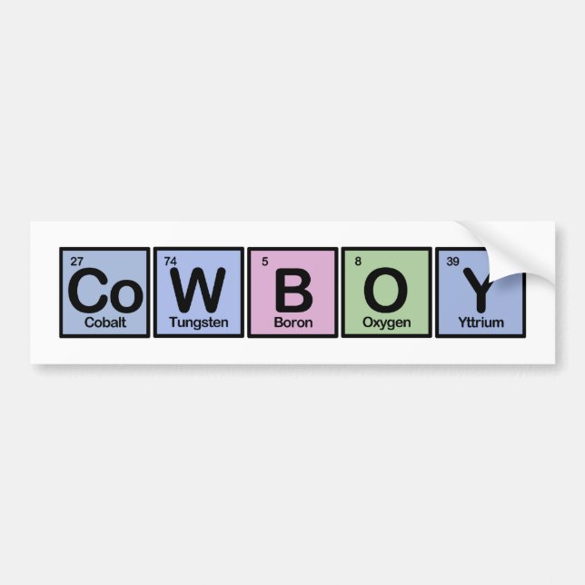Cowboy made of Elements Bumper Sticker (Front)