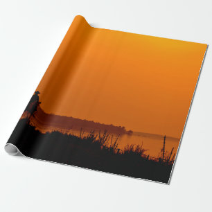 Cowboy Men horse riding at sunset Vintage west Wrapping Paper
