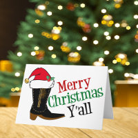 Cowboy Merry Christmas Yall