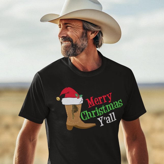 Cowboy Merry Christmas Yall T-Shirt (Creator Uploaded)
