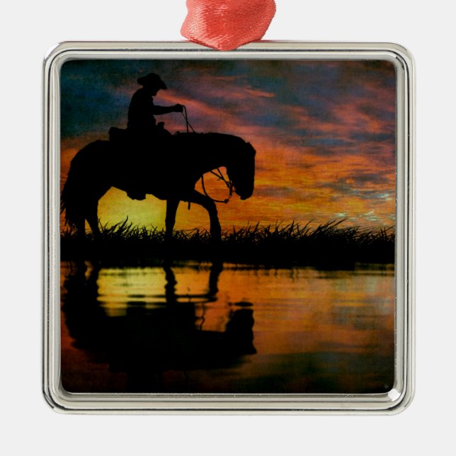 Cowboy Metal Ornament (Front)