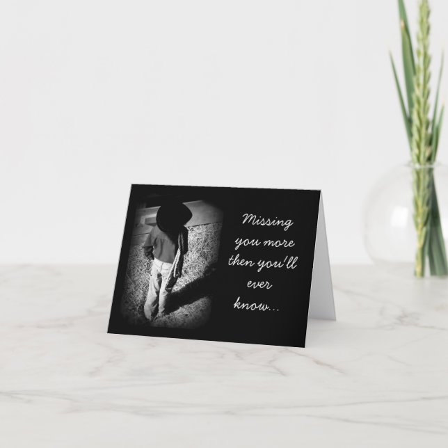 Cowboy Missing you note card (Front)