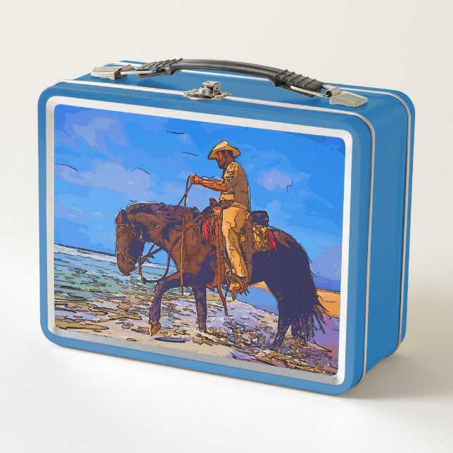 Cowboy Mounted Metal Lunch Box (Front)