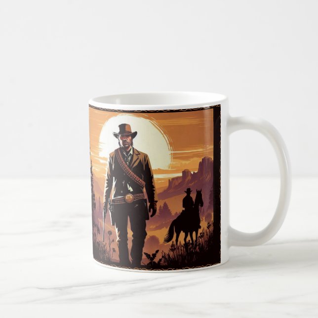 Cowboy mug at sunset in the desert (Right)