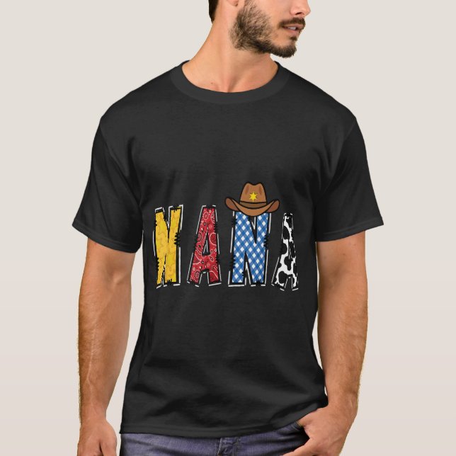 Cowboy Nana Western Rodeo Theme Kids Birthday Part T-Shirt (Front)