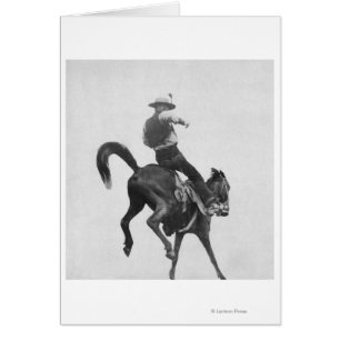 Cowboy Ned Coy Riding Bronco