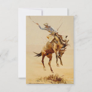 Cowboy on a Bucking Horse #2 by Edward Borein Thank You Card