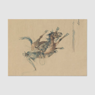 Cowboy on a Bucking Horse #3 by Edward Borein Tissue Paper