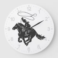 Cowboy on bucking horse running with lasso