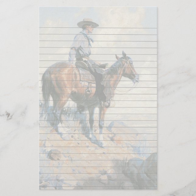 Cowboy on His Horse Stationery (Front)