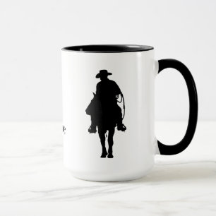 Cowboy on Horse Silhouette Mug