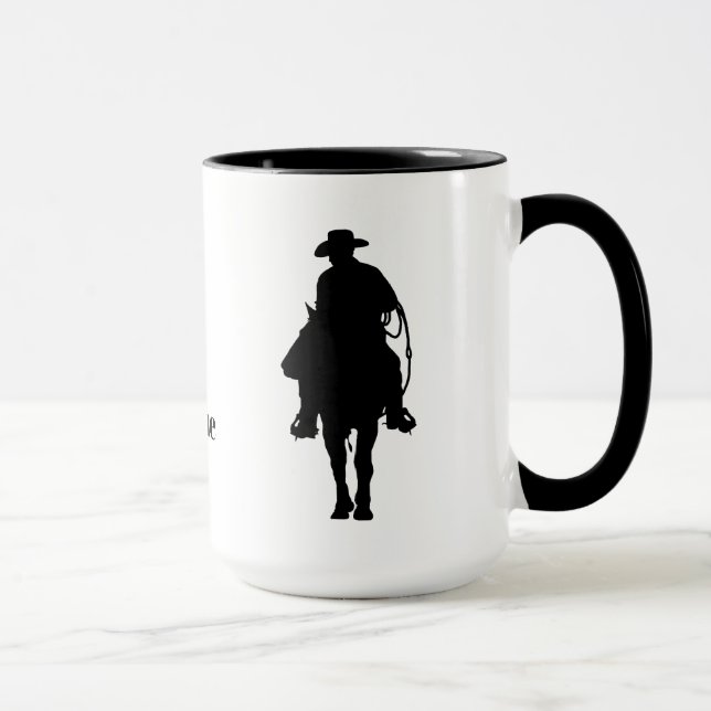 Cowboy on Horse Silhouette Mug (Right)