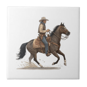 Cowboy On Horse Tile