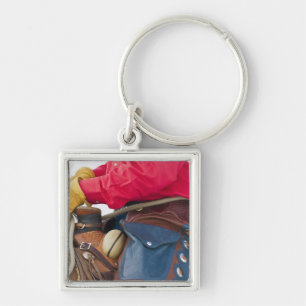 Cowboy on Horse wearing Leather Chaps Key Ring