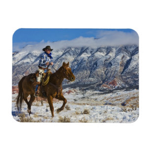 Cowboy on Horse wearing Leather Chaps Magnet