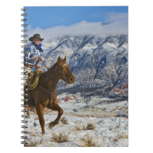 Cowboy on Horse wearing Leather Chaps Notebook