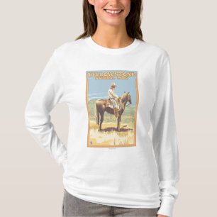 Cowboy on Horseback - Yellowstone National T-Shirt