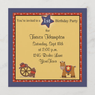 Cowboy or Cowgirl Birthday Party Invitation